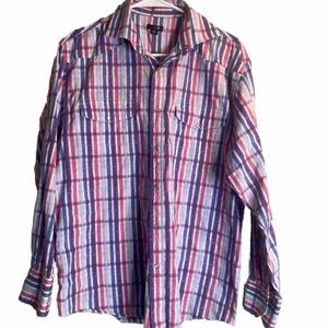 Red Dot Men’s Size Medium Pearl Snap Button Western Shirt Pastel Colors 3601